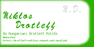 miklos drotleff business card